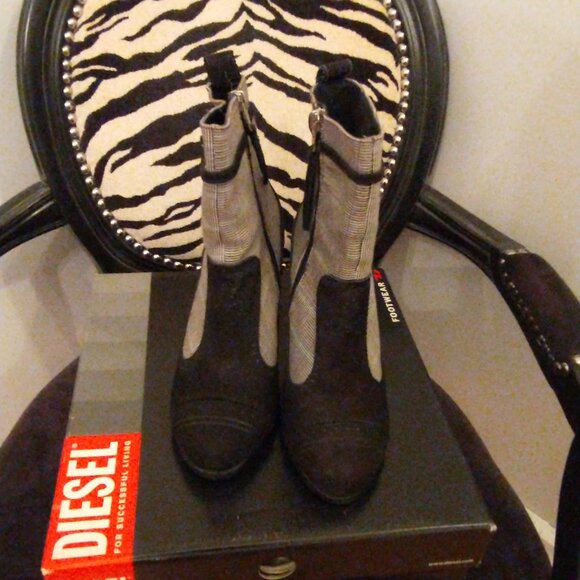 Diesel Saarema suede and fabric boots: when business and country mix! - Picture 3 of 7